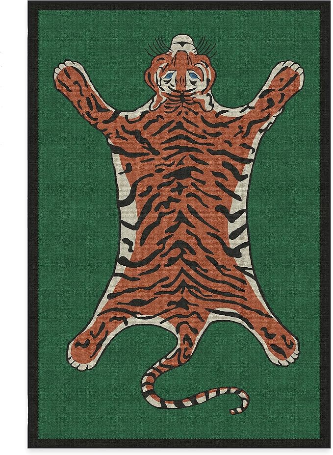 RUGGABLE x Jonathan Adler Machine Washable Modern Area Rug – Tiger Emerald 6x9, Stain-Resistant, Non-Slip – Medium Rugs for Living Room, Bedroom, Hallway, Entryway & Office–with Cushioned Pad