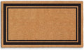 Barnyard Designs Natural Coco Coir Heavy Duty Backing Doormat - Large Cute Non-Slip Front Door Welcome Mat for Outside Entrance or Porch Entry, Brown (17x30, Border)