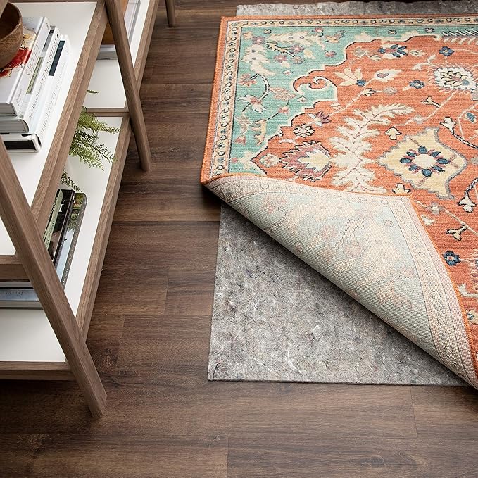 Mohawk Home 2' 6" x 8' Non Slip Grip Rug Pad 1/4" Thick Dual Surface Felt Cushion + Rubber Gripper - Safe for All Floors