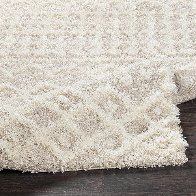 Livabliss Hapsburg Moroccan Shag Area Rug, 6'7" Round, Beige