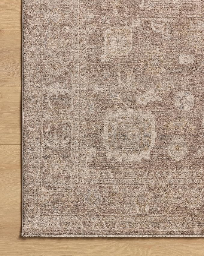 Loloi Chris Loves Julia Louisa Collection LOI-03 Taupe/Ivory 7'-10" x 7'-10", .38" Pile Height, Round Area Rug