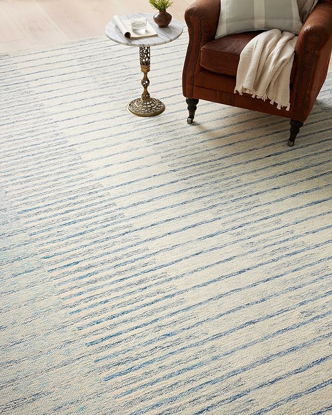 Loloi Chris Loves Julia Chris Collection CHR-01 Ivory/Denim 2'-3'' x 3'-9'', .50" Pile Height, Accent Rug