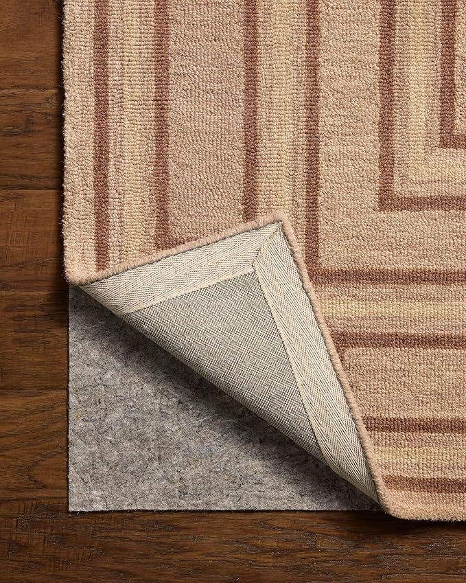 Loloi Chris Loves Julia Alfie Collection ALF-01 Blush/Rose 3'-6" x 5'-6" Accent Rug Wool Neutral Living Bedroom Dining Carpet