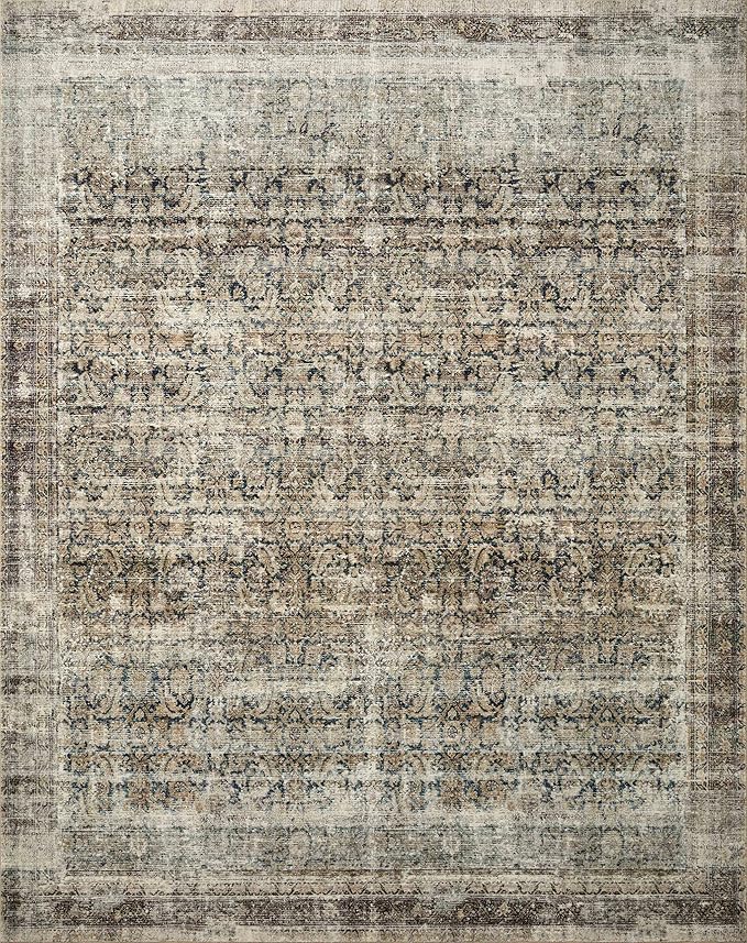 Loloi Amber Lewis Morgan Collection MOG-02 Navy/Sand 2'-3" x 7'-6" 38" Thick Runner Rug feat. CloudPile, Neutral, Room Décor, Vintage Inspired, Livingroom, Bedroom, Dining Area