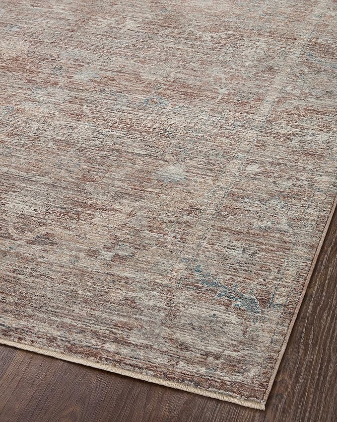Loloi Magnolia Home by Joanna Gaines Millie Collection MIE-04 Brick/Fog 7'-10" x 10', .25" Pile Height, Area Rug