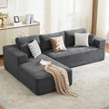 106" Cloud Modular Sectional Sofa Couch with L-Shape Chaise,Modern Boneless Sectional Couch with Deep Seat,Upholstered Couches for Living Room Bedroom,No Assembly Required,Dark Grey