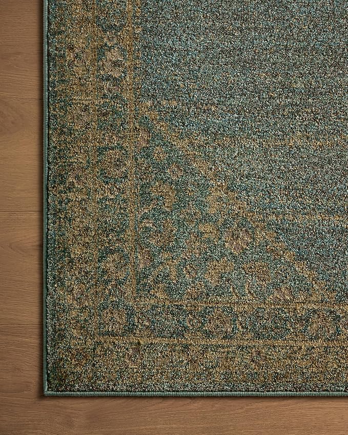Loloi Magnolia Home by Joanna Gaines Mona Collection MOA-04 Aqua/Wheat 2'-6" x 10'-0" Runner Rug