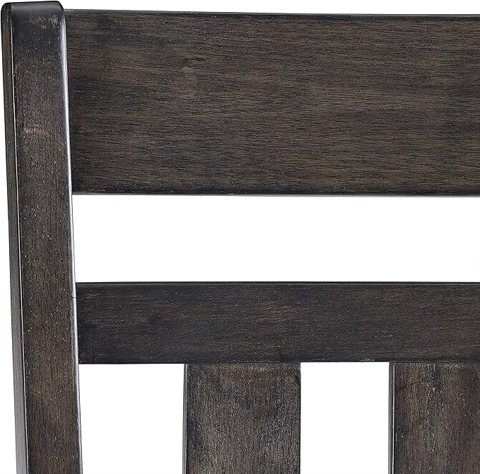 Crosley Furniture Hayden Modern Farmhouse Slat Back Wood Dining Chairs Set of 2, Slate/Crème