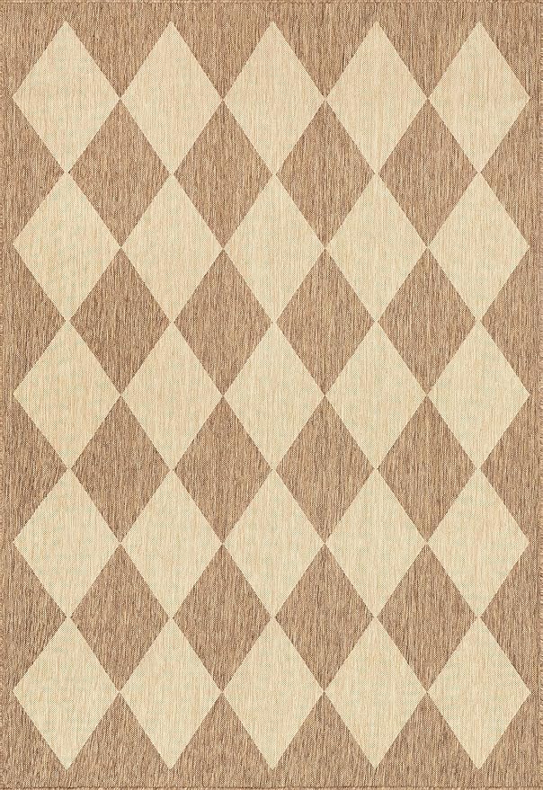 nuLOOM 9'6" x 12' Outdoor Performance Area Rug, Stain Resistant, Weather Resistant, High Traffic, Patio, Balcony, Outside, Sabina Brown