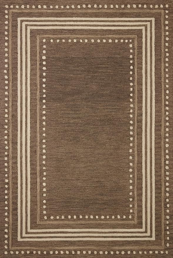 Loloi Chris Loves Julia Alfie Collection ALF-02 Bark/Natural 8'-6" x 11'-6" Area Rug Wool Neutral Living Bedroom Dining Carpet