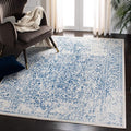 SAFAVIEH Evoke Collection 5'1" x 7'6" Ivory / Navy EVK256N Oriental Distressed Non-Shedding Living Room Bedroom Area Rug