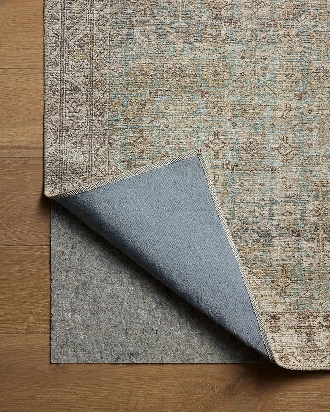 Loloi Amber Lewis Cambria Collection CBR-05 Aqua/Natural 7'-6" x 9'-6" Area Rug Jute, Neutral, Vintage Style, Antique Tone, Living, Bedroom, Dining, Carpet