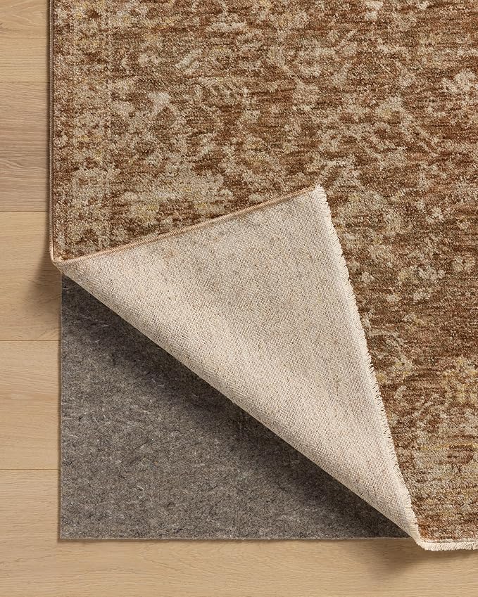 Loloi Magnolia Home by Joanna Gaines Junie Collection JUE-01 Clay/Natural 5'-3" x 7'-6", .38" Pile Height, Area Rug