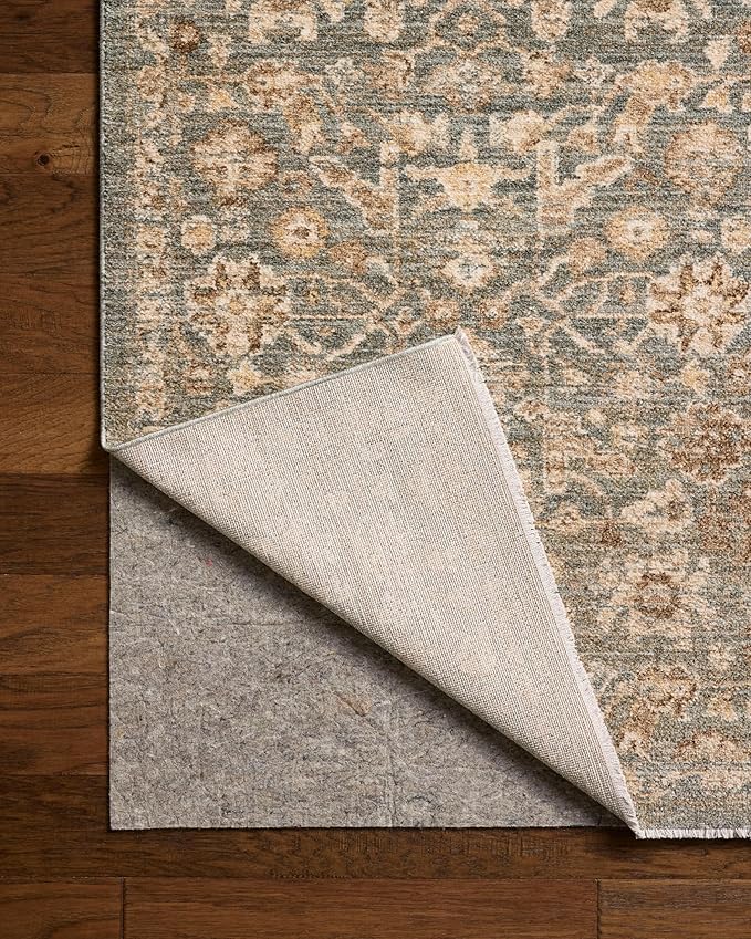 Loloi Chris Loves Julia Palma Collection PLM-05 Blue/Natural 5'-3" x 7'-6" Area Rug Vintage Style Boho Living Room Bedroom Carpet