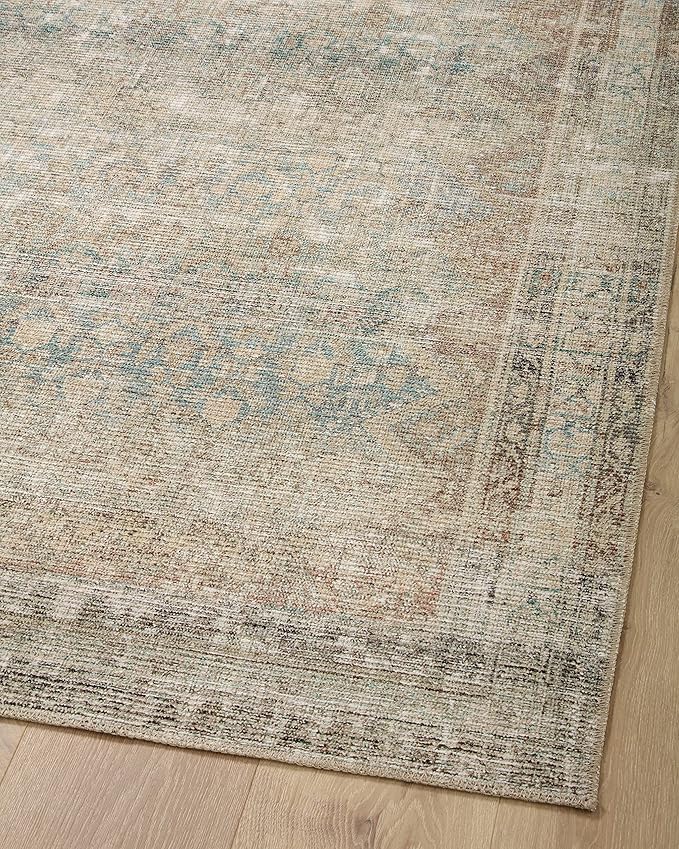 Loloi Angela Rose Aubrey Collection AUB-03 Jade/Natural 2'-6" x 7'-6", .19" Pile Height, Runner Rug