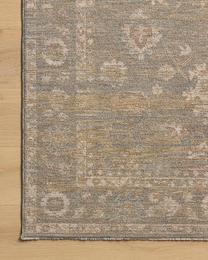 Loloi Chris Loves Julia Louisa Collection LOI-04 Lagoon/Ivory 2'-7" x 10'-0", .38" Pile Height, Runner Rug