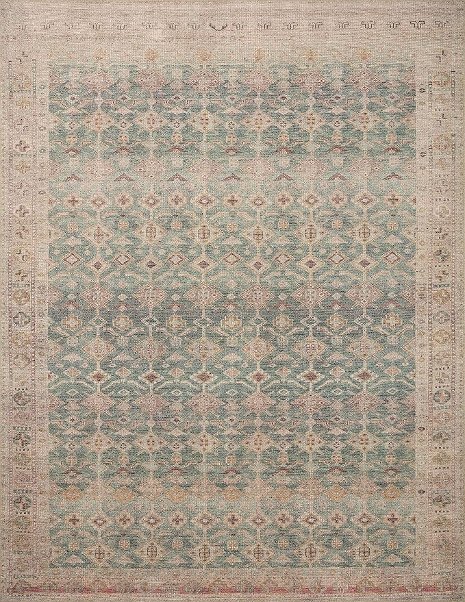 Loloi Angela Rose Aubrey Collection AUB-02 Aqua/Sand 10'-0" x 14'-0", .19" Pile Height, Area Rug