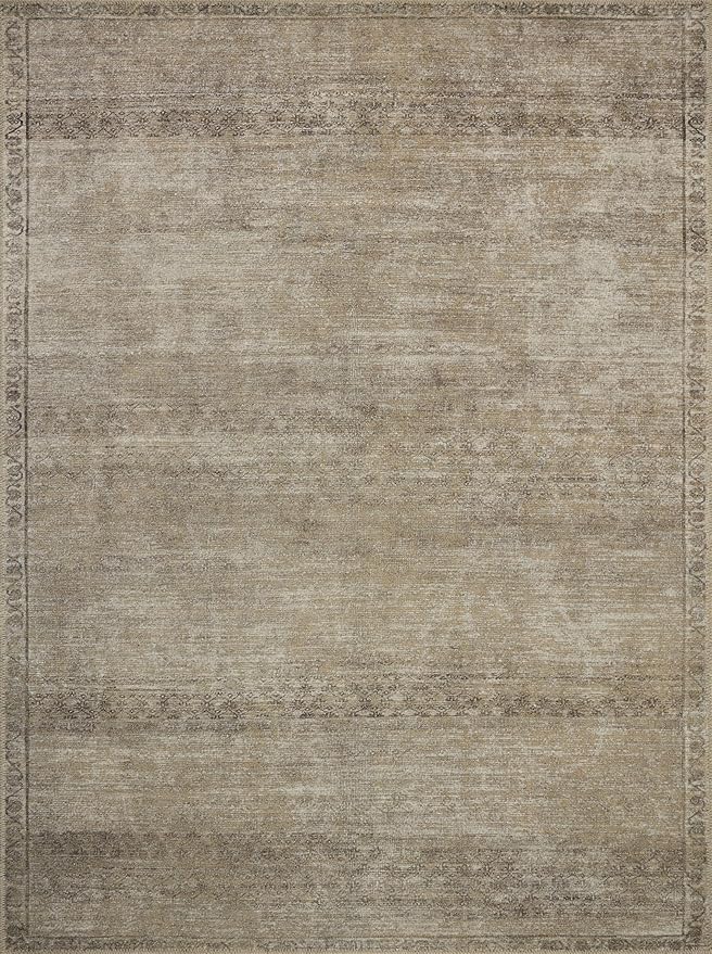 Loloi Amber Lewis Cambria Collection CBR-01 Ash/Bark 10'-0" x 14'-0" Area Rug Jute, Neutral, Vintage Style, Antique Tone, Living, Bedroom, Dining, Carpet
