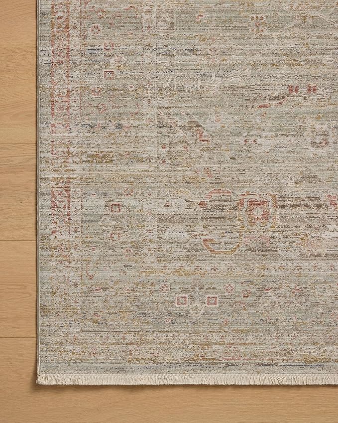 Loloi Chris Loves Julia Ida Collection IDA-05 Spa/Sunrise 6'-3" x 9'-4", .19" Pile Height, Area Rug