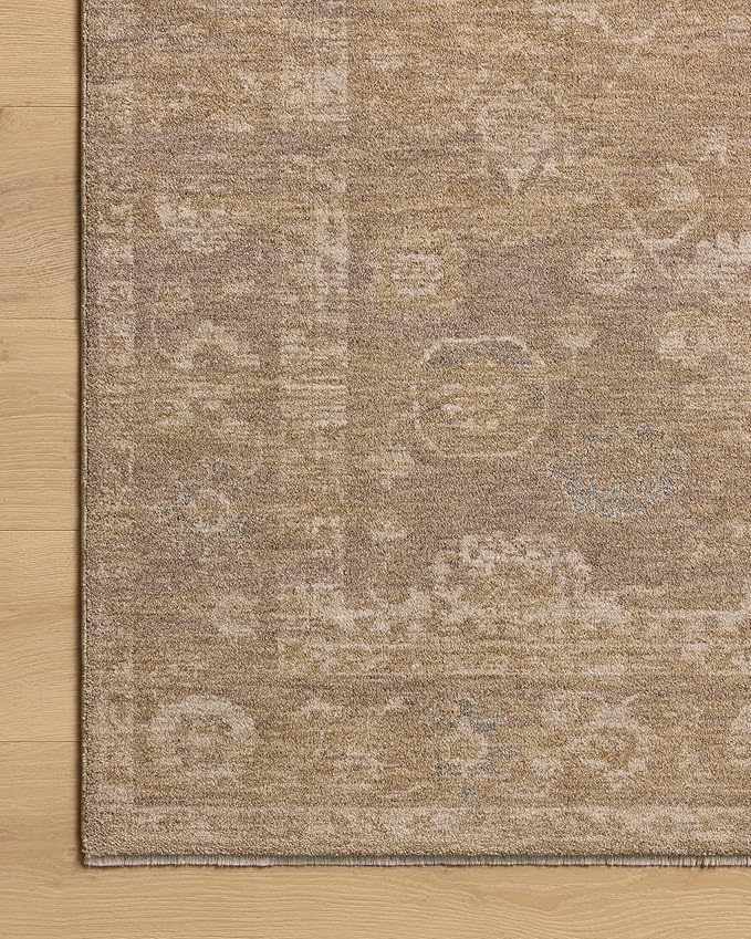Loloi Chris Loves Julia Louisa Collection LOI-04 Taupe/Gold 11'-6" x 15'-7", .38" Pile Height, Area Rug