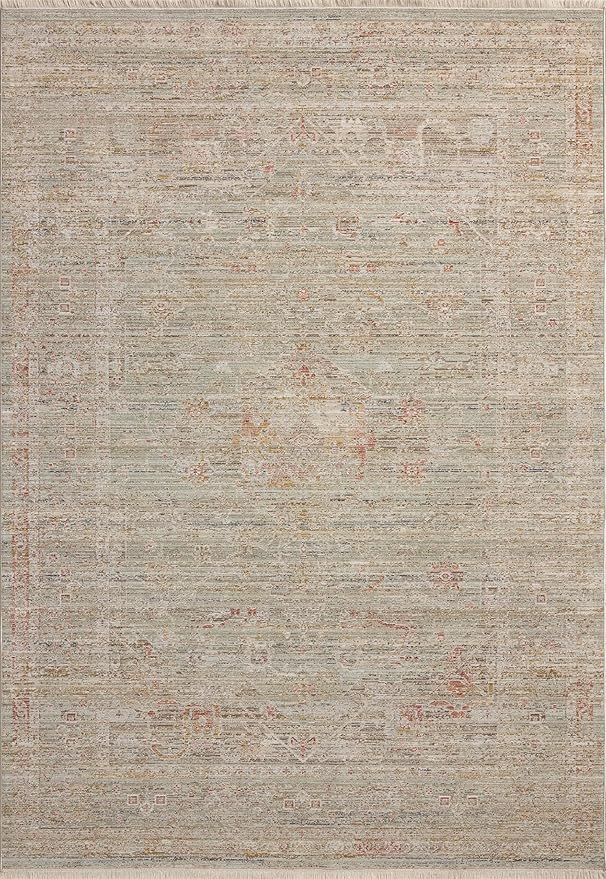 Loloi Chris Loves Julia Ida Collection IDA-05 Spa/Sunrise 9'-3" x 13'-1", .19" Pile Height, Area Rug