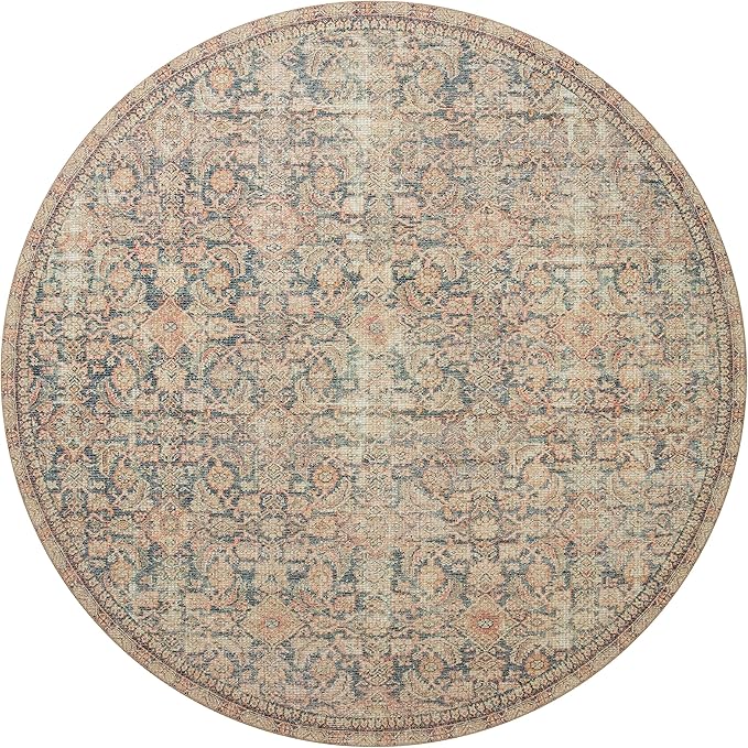 Loloi Angela Rose Aubrey Collection AUB-01 Navy/Multi 2'-6" x 12'-0", .19" Pile Height, Runner Rug