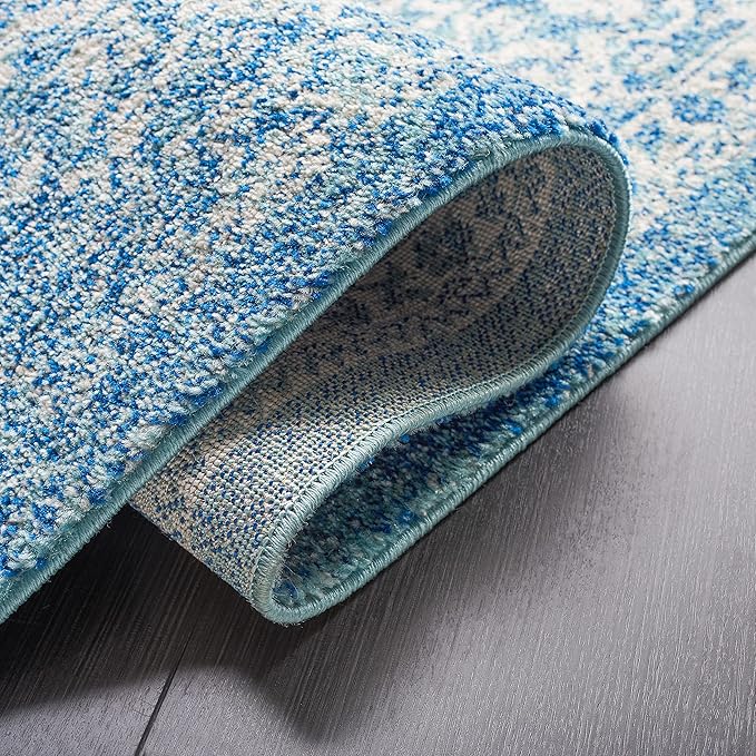 SAFAVIEH Evoke Collection 12' x 18' Blue/Ivory EVK256C Oriental Distressed Non-Shedding Living Room Bedroom Dining Home Office Area Rug