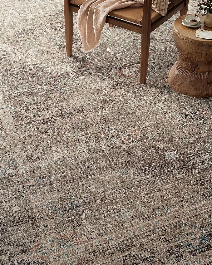 Loloi Magnolia Home by Joanna Gaines Millie Collection MIE-03 Charcoal/Dove 2'-3" x 3'-10", .25" Pile Height, Accent Rug