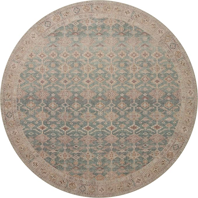 Loloi Angela Rose Aubrey Collection AUB-02 Aqua/Sand 10'-0" x 14'-0", .19" Pile Height, Area Rug