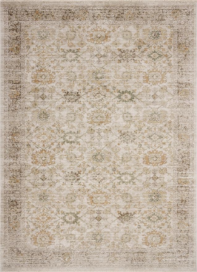 Loloi Magnolia Home by Joanna Gaines Pace Collection PAC-04 Natural/Multi 9'-6" x 9'-6" Round Area Rug