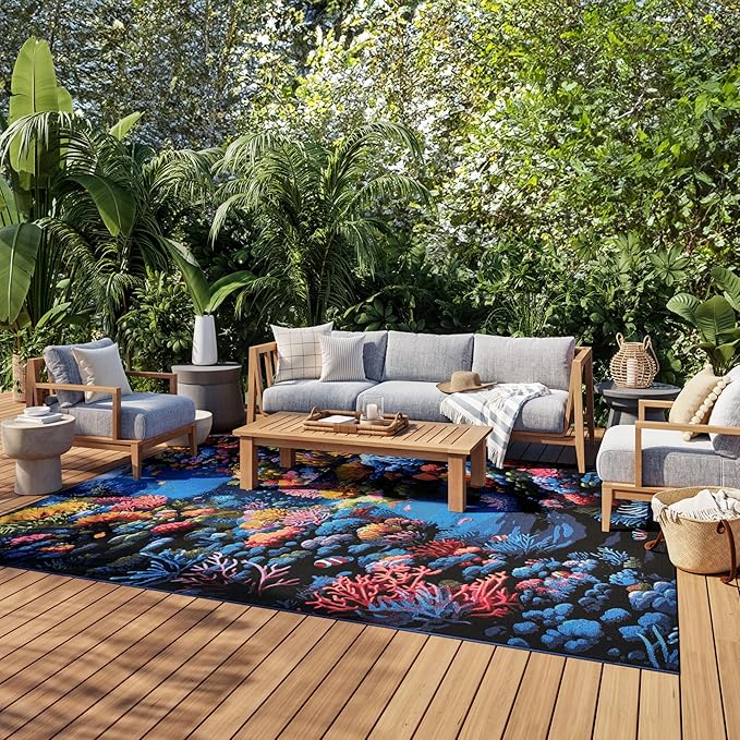 Nourison Home Color Splash Multicolor 9'10" x 13'2" Area Rug - Easy Clean, Non Shedding, Bed Room, Living Room, Dining Room, Kitchen (10' x 13')