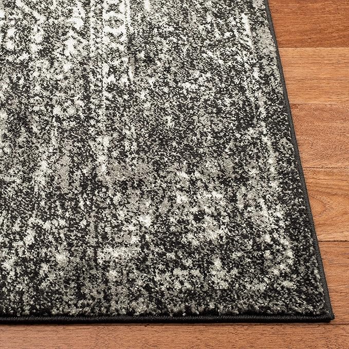 SAFAVIEH Evoke Collection 2'2" x 7' Black / Grey EVK256R Oriental Distressed Non-Shedding Living Room Entryway Foyer Hallway Bedroom Runner Rug