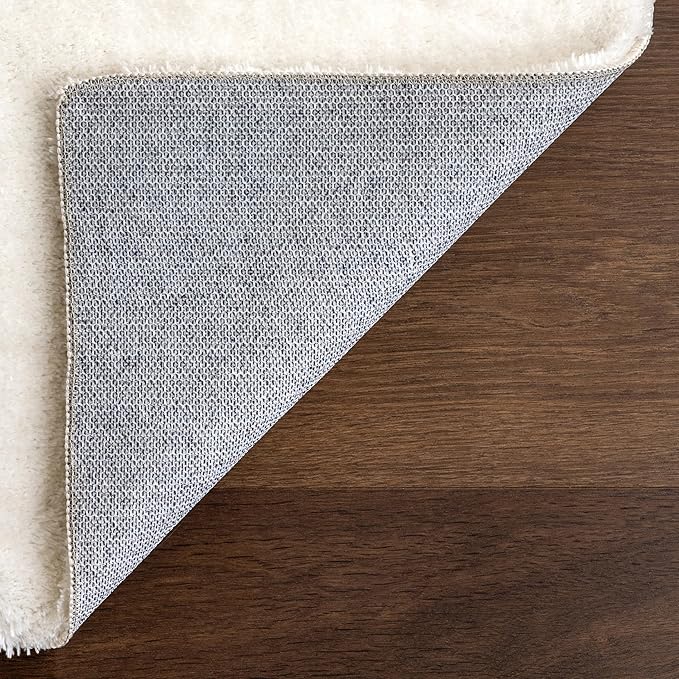 nuLOOM 2' x 3' Cozy Plush Area Rug, Machine Washable, Non-Slip, Soft Fluffy Shag Carpet for Living Room Bedroom Kids Room Nursery Home Decor, Loni White