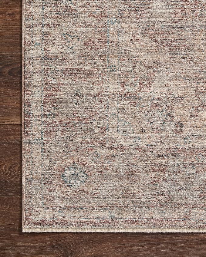 Loloi Magnolia Home by Joanna Gaines Millie Collection MIE-04 Brick/Fog 7'-10" x 10', .25" Pile Height, Area Rug