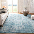 SAFAVIEH Area Rug 8x10 - Evoke Collection - Large - Blue & Ivory, Distressed Design, Non-Shedding & Easy Cleaning, Ideal for Living Room, Bedroom, Dining Space (EVK256C)