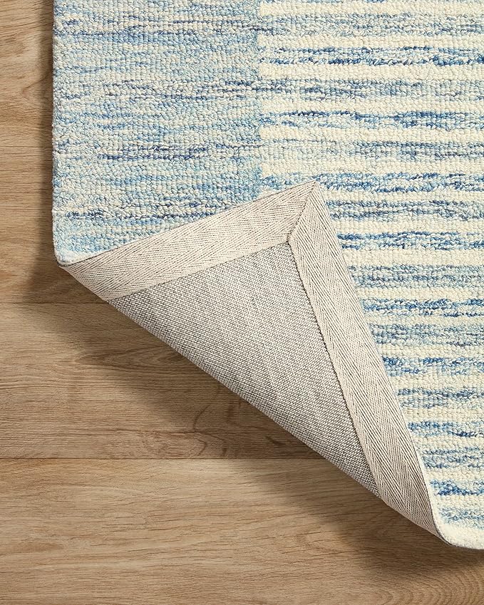 Loloi Chris Loves Julia Chris Collection CHR-01 Ivory/Denim 2'-3'' x 3'-9'', .50" Pile Height, Accent Rug