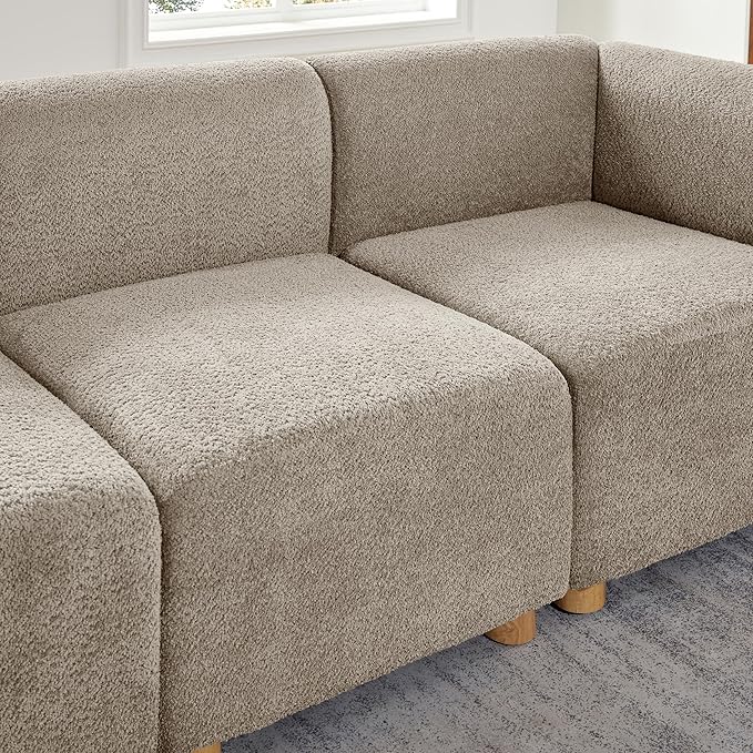 VANOMi Oversized Modular Sectional Sofa, L Shaped Sectional Couches for Living Room, 5 Seats Modular Sofa with Reversible Chaises, Camel