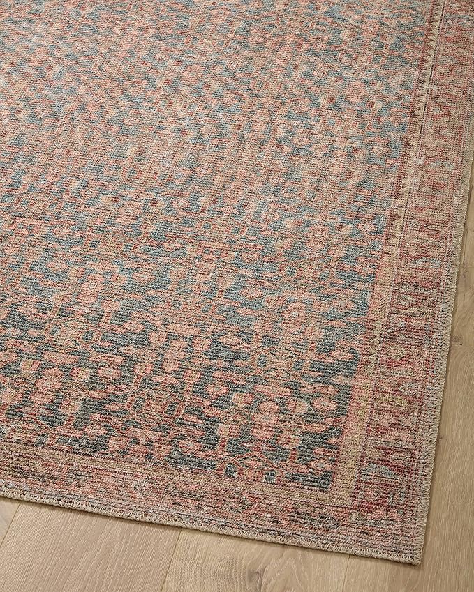Loloi Angela Rose Aubrey Collection AUB-04 Blue/Terracotta 7'-6" x 9'-6", .19" Pile Height, Area Rug