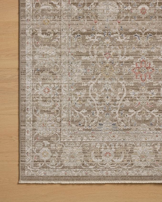 Loloi Chris Loves Julia Ida Collection IDA-03 Bark/Multi 5'-3" x 7'-6", .19" Pile Height, Area Rug