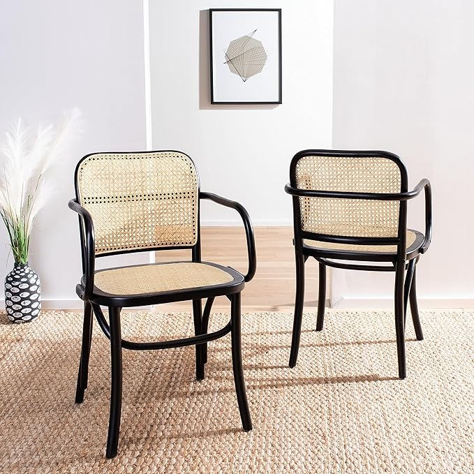 Safavieh Home Keiko White and Natural Cane Dining Chair