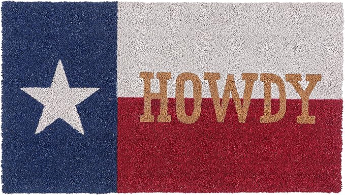 KAF Home Howdy Texas Coir Doormat with Heavy-Duty, Weather Resistant, Non-Slip PVC Backing | 17 by 30 Inches, 0.6 Inch Pile Height | Perfect for Indoor and Outdoor Use