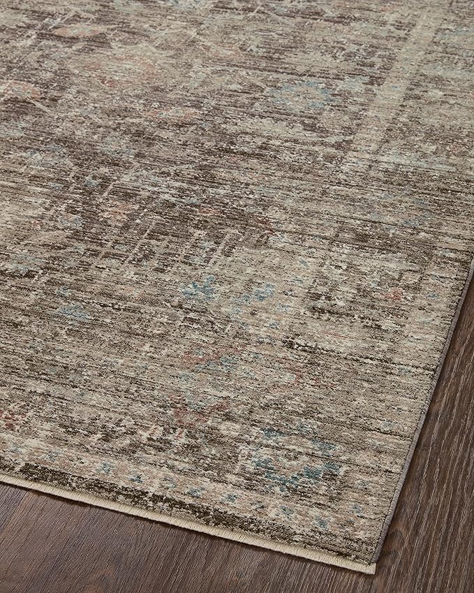 Loloi Magnolia Home by Joanna Gaines Millie Collection MIE-03 Charcoal/Dove 9'-6" x 13'-1", .25" Pile Height, Area Rug