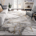 SAFAVIEH Craft Collection Area Rug - 11' Square, Grey & Gold, Modern Abstract Design, Non-Shedding & Easy Care, Ideal for High Traffic Areas in Living Room, Bedroom (CFT877F)