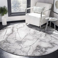 SAFAVIEH Craft Collection Area Rug - 8' Round, Grey & Silver, Modern Abstract Design, Non-Shedding & Easy Care, Ideal for High Traffic Areas in Living Room, Bedroom (CFT877G)
