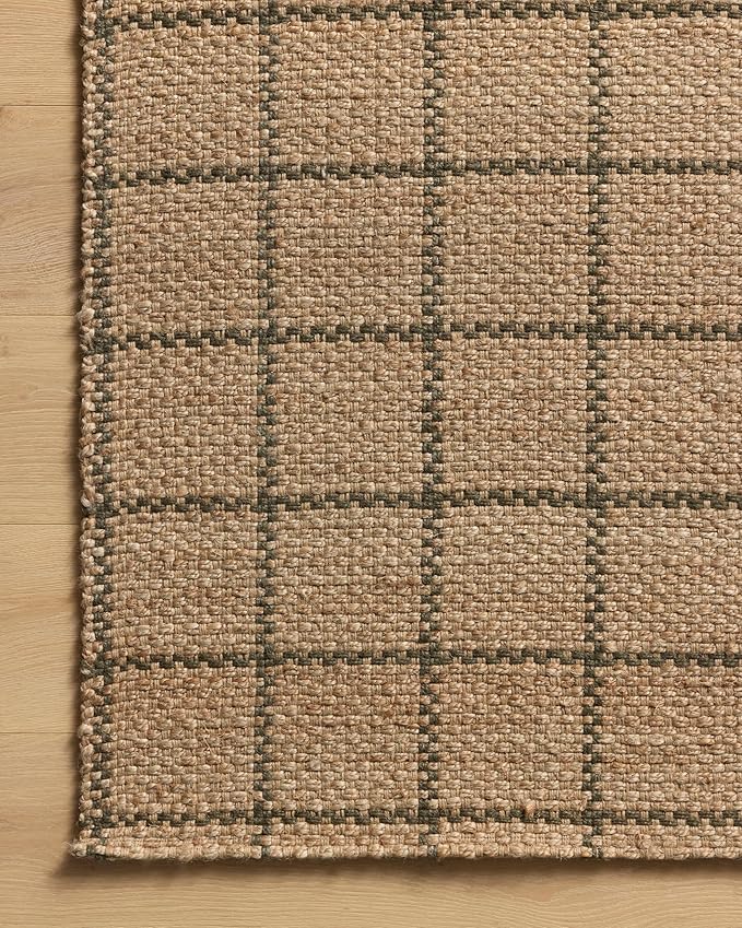 Loloi Chris Loves Julia Fletcher Collection FLE-01 Natural/Olive 3'-6" x 5'-6", .37" Pile Height, Accent Rug