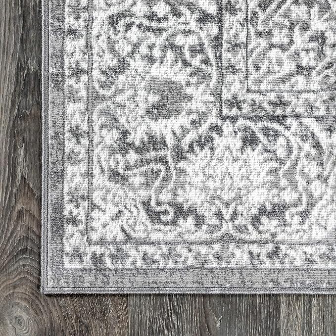 JONATHAN Y Modern Vintage Medallion Light Gray Indoor Area Rug, 12x18, Country, Floral, Easy-Cleaning for Living Room, Bedroom, Kitchen, Pet Friendly, Non-Shedding (MDP100A-18)