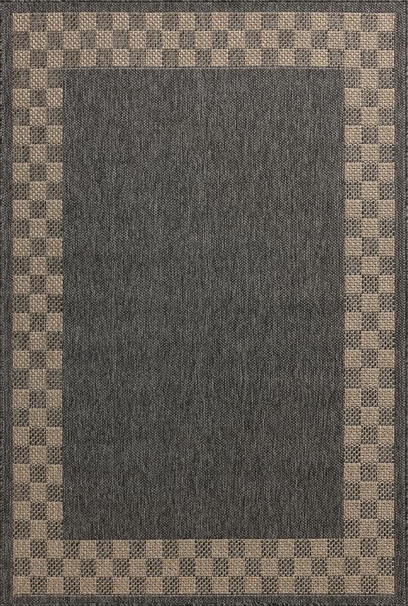 Loloi Chris Loves Julia Providence Collection PRC-01 Charcoal/Natural 7'-6" x 10', .12" Pile Height, Indoor/Outdoor Area Rug