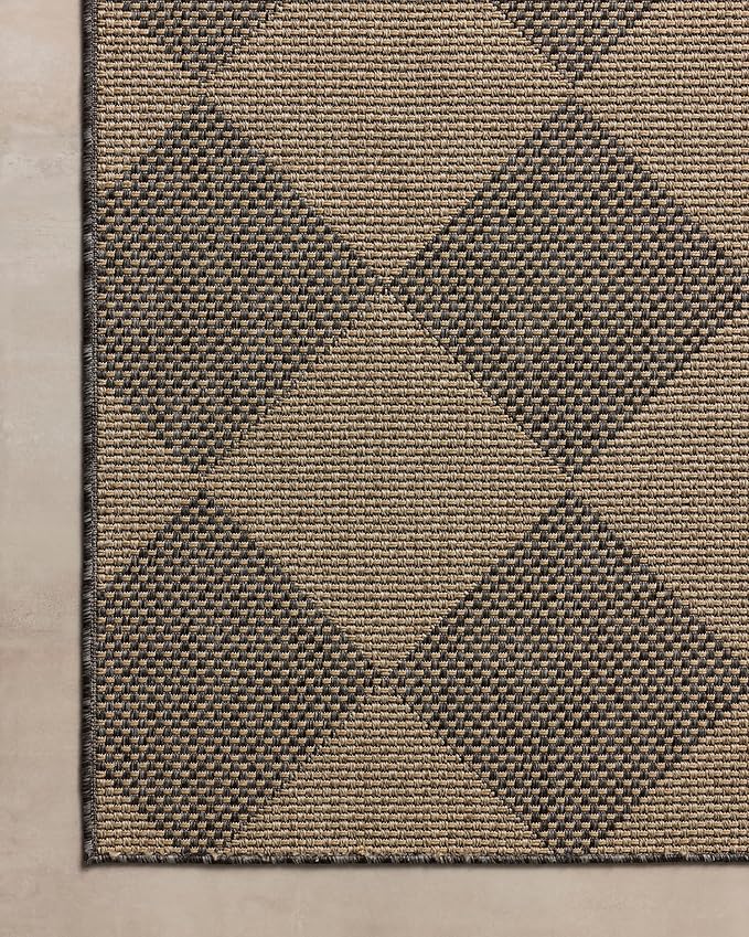 Loloi Chris Loves Julia Providence Collection PRC-04 Graphite/Sand 5' x 7'-7", .12" Pile Height, Indoor/Outdoor Area Rug