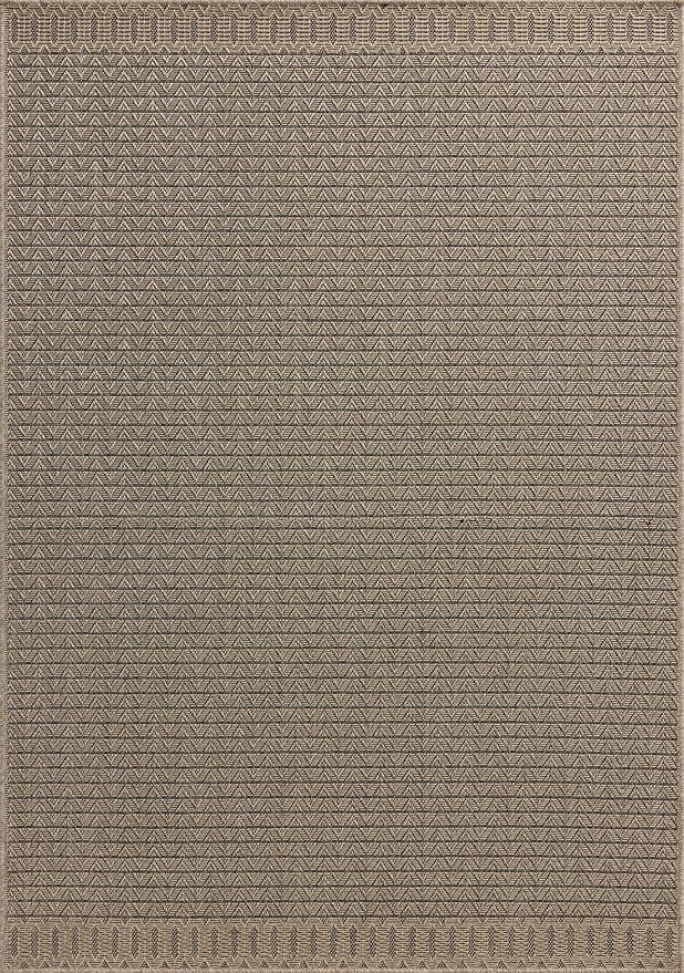 Loloi Chris Loves Julia Providence Collection PRC-05 Natural/Graphite 7'-6" x 10', .12" Pile Height, Indoor/Outdoor Area Rug