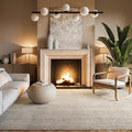 nuLOOM Ashli Solid Farmhouse Jute Area Rug, 3x5, Off-white